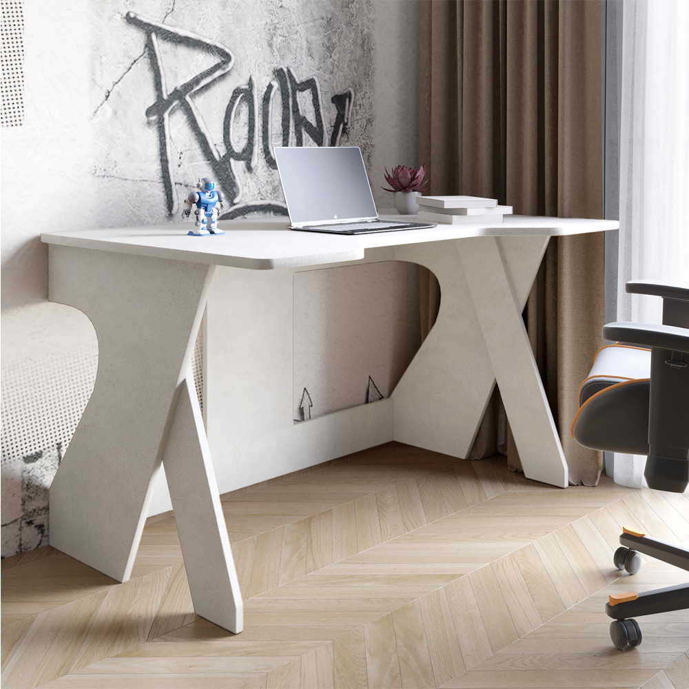 Стіл геймерський LION Крід для комп'ютера та ноутбука 130х80х74,5 Бетон Style (LION-041715)