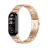 Комплект: Фітнес-браслет Xiaomi Smart Band 9 Midnight Black + металевий ремінець Type С Rose gold, фото 8