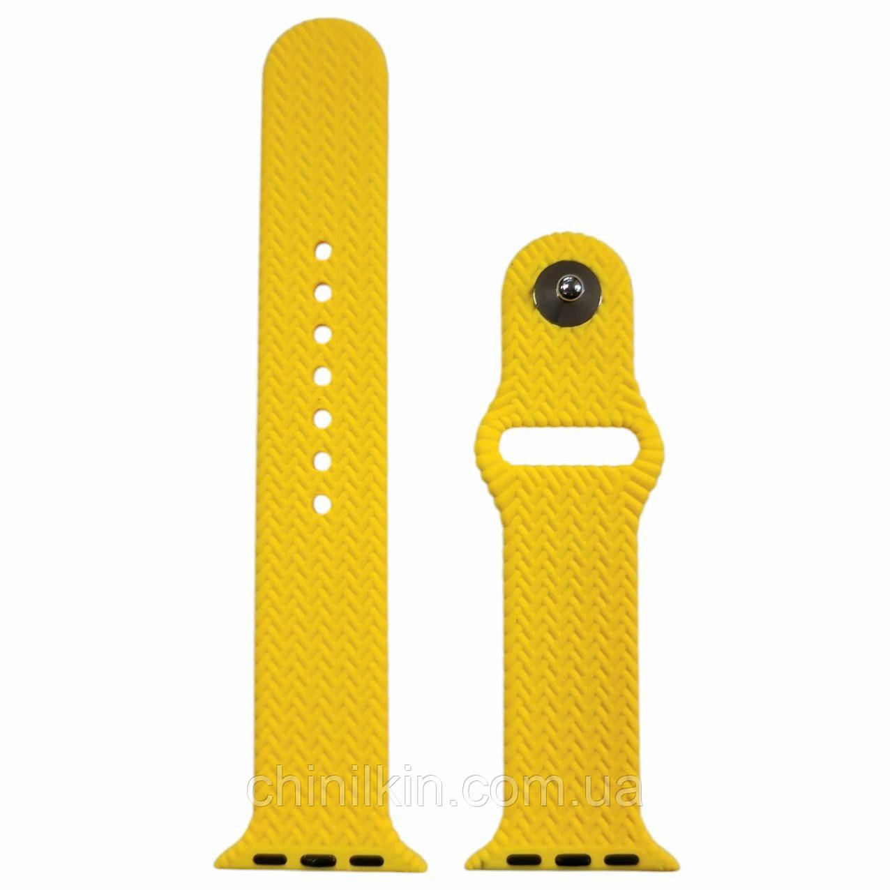 Ремінець Soft Touch плетений для Apple Watch 42(ser.1-3)/44/45/46/49mm- жовтий, фото 1