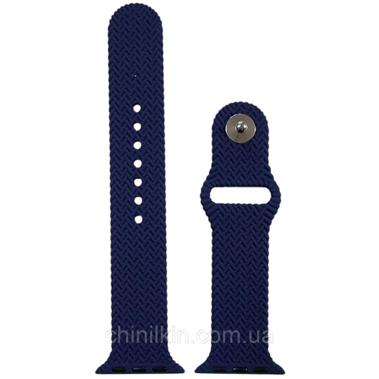 Ремінець Soft Touch плетений для Apple Watch 38/40/41/42mm(ser.10)- синій, фото 1