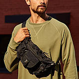 Чоловіча тактична сумка барсетка, Чорна сумка чоловіча тактична нагрудна сумка-слінг TI-44, фото 7