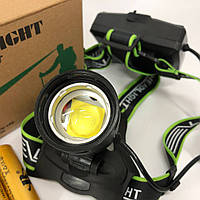 Фонарь налобный с аккумулятором и фокусом Bailong BL-A13-3-P360, Фонарик на ZL-946 голову диодный