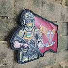 Шеврон ПВХ 3D Воїн ДШВ на липучці для велкро патч гумовий, фото 2