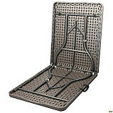 Стіл складаний Ford 1800х755 мм пластик під ротанг коричневий, фото 3