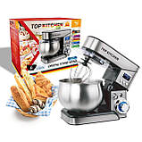 Міксер планетарний Top Kitchen TK-00224 LCD 4000W Тестомес з чашею 6 л, фото 4