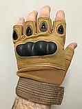 Тактичні Літні рукавички укорочені кольори койот XL для занять спортом або активного відпочинку, фото 6