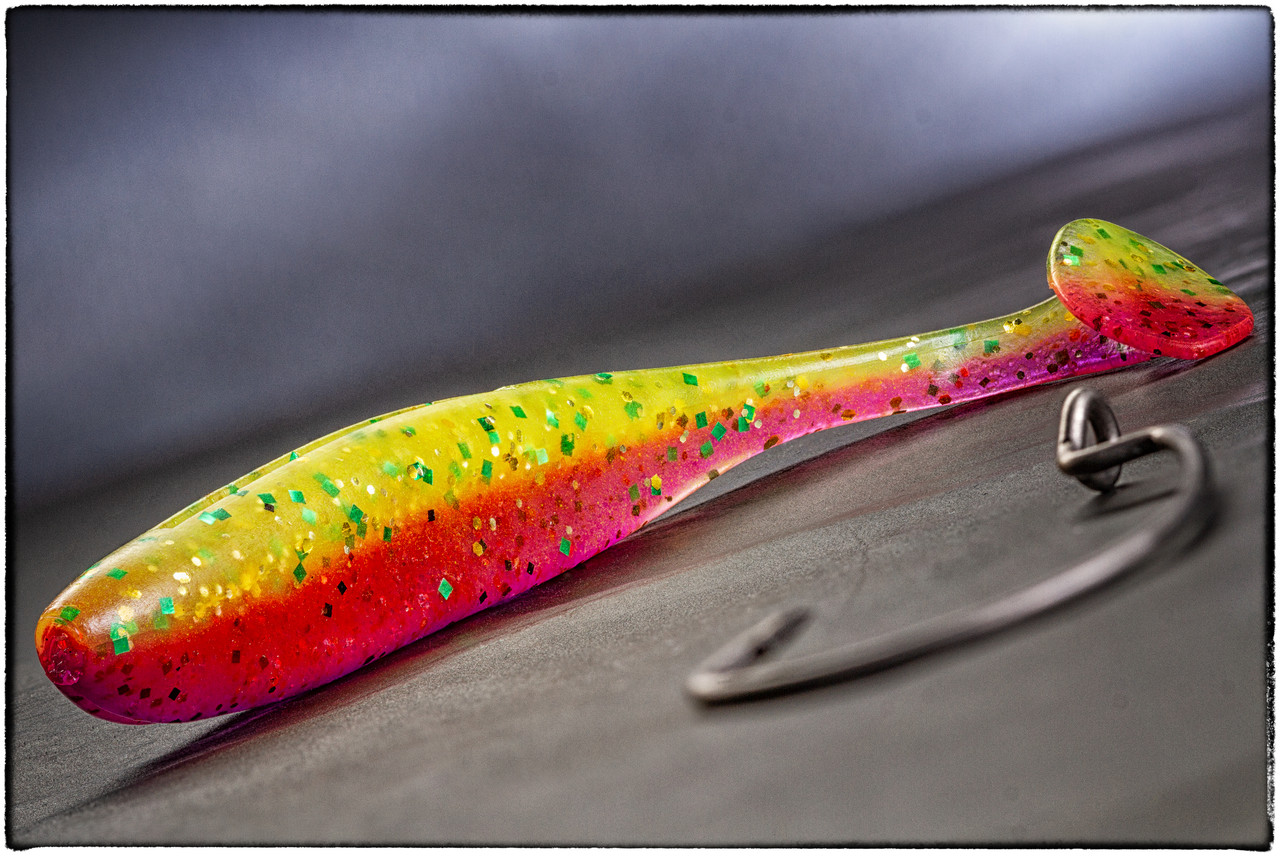 Силікон Keitech Easy Shiner 4" ea#18T Mystic Lime Chart, фото 1