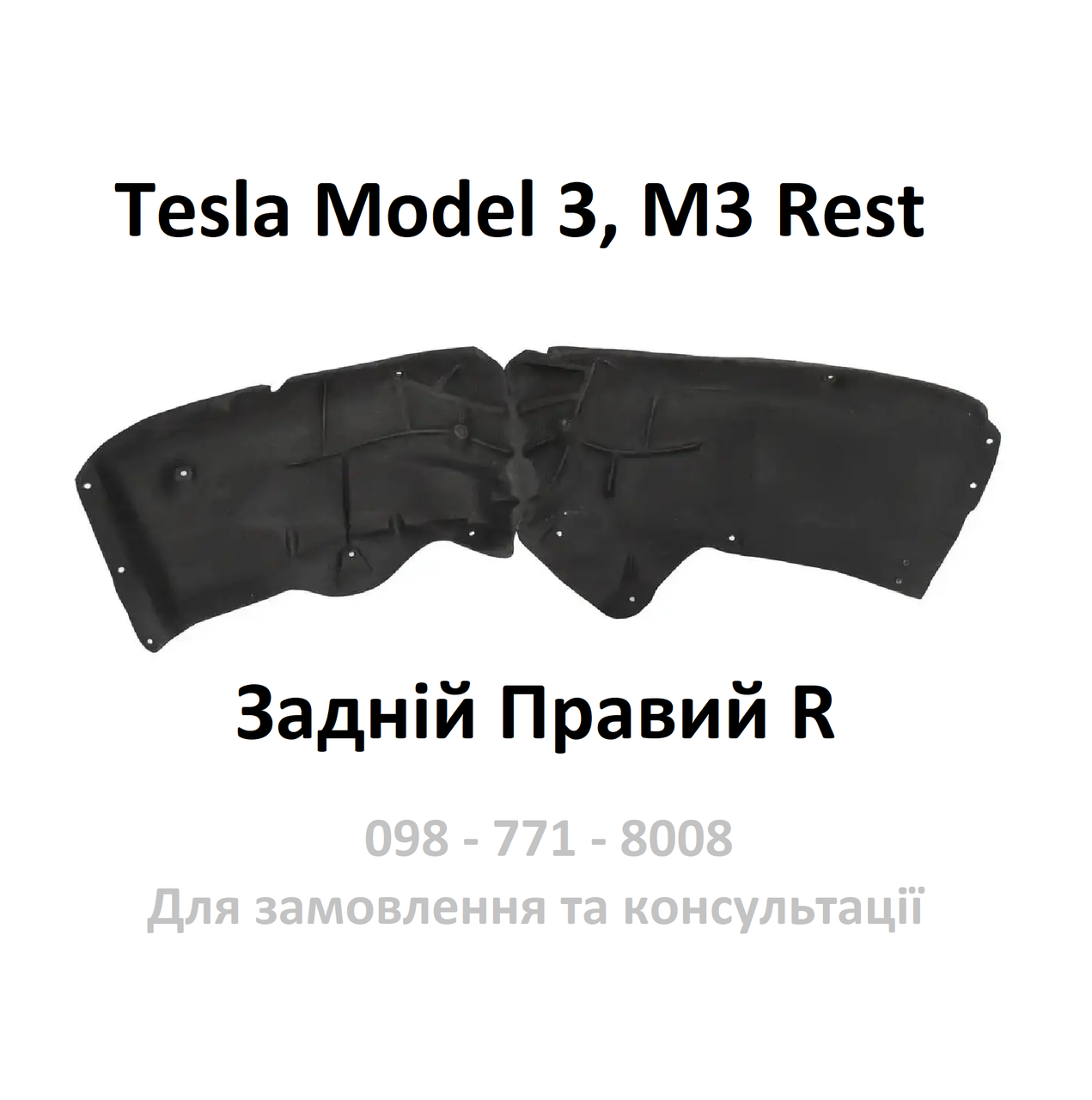 Підкрилок задній правий Tesla Model 3 (1081584-00-C) підкрильник заднього правого колеса M3 бризговик