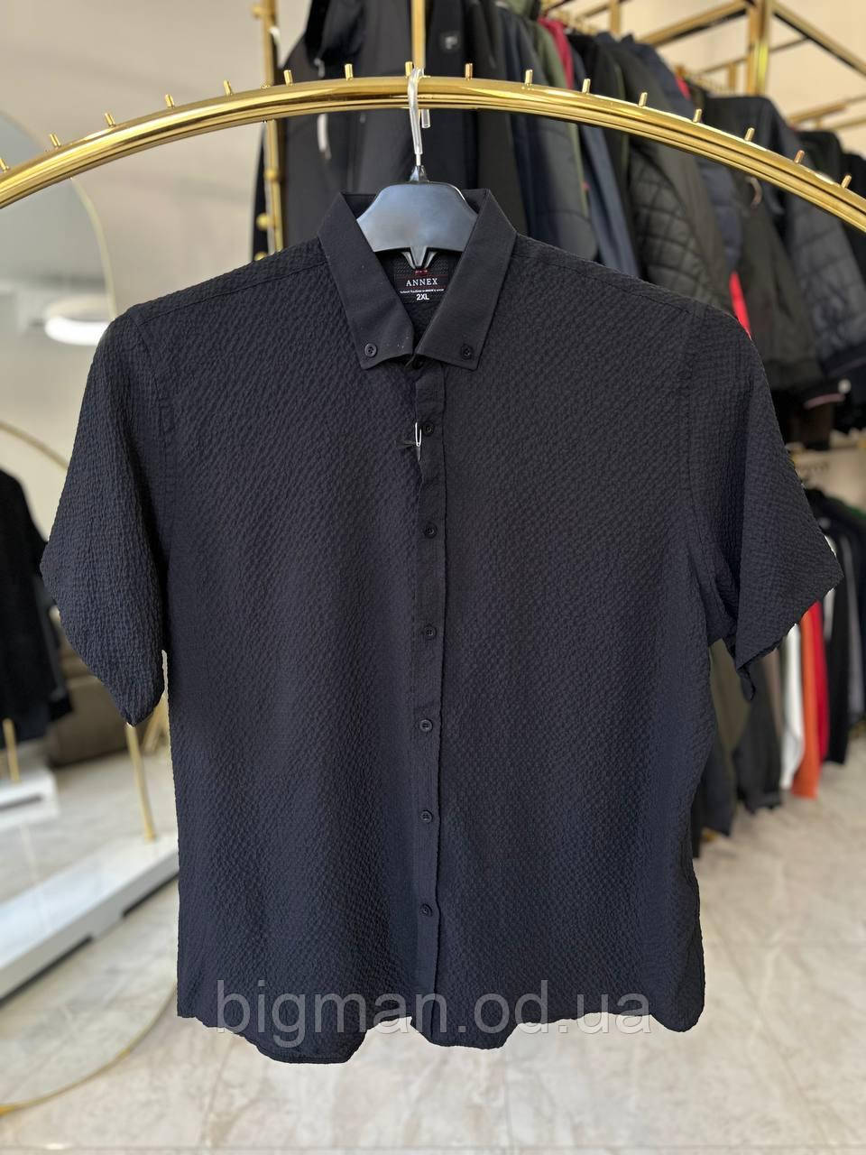 Чоловіча сорочка жатка Annex 6053 (батал) 2-10XL чорна