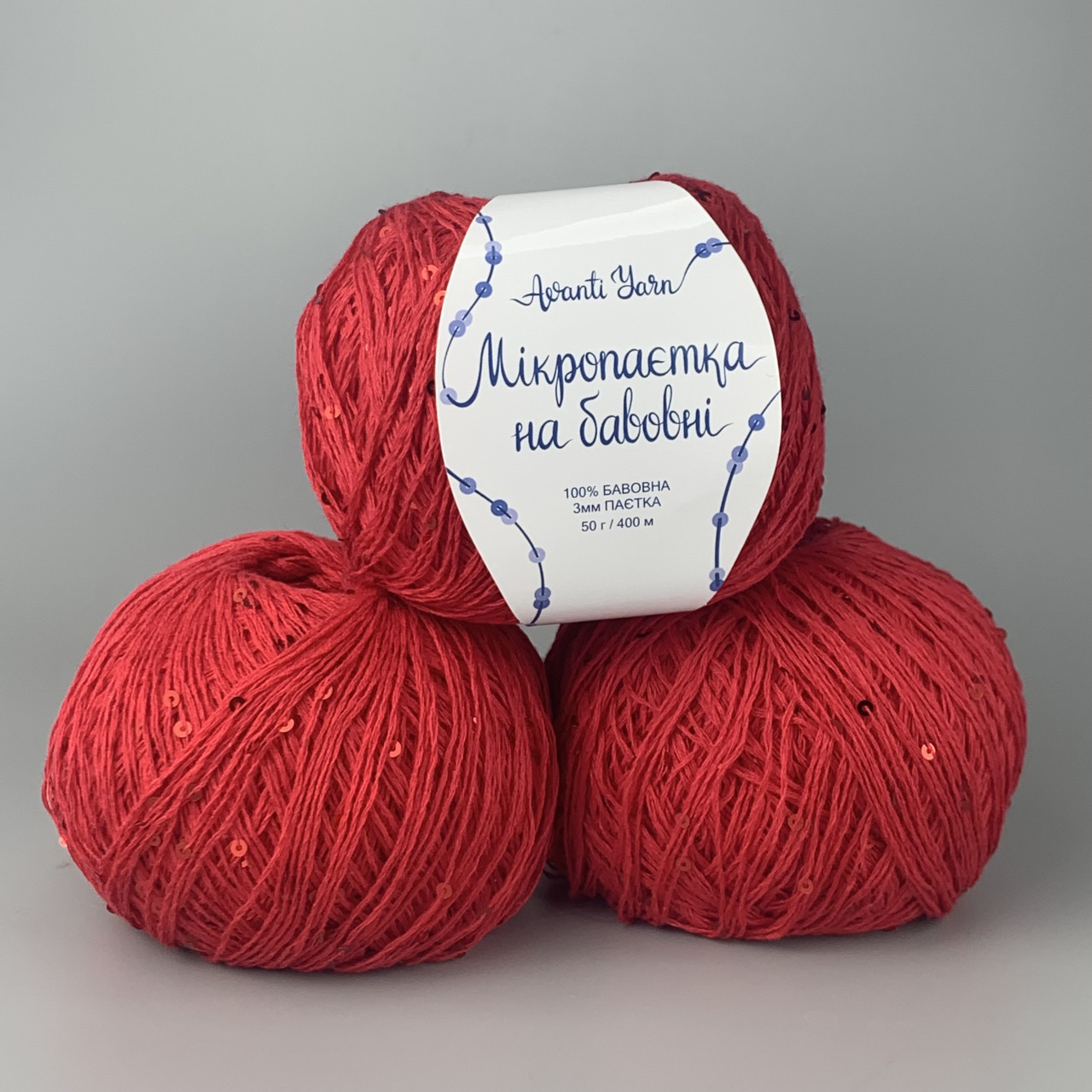 Мікропаєтка на бавовні 002 червоний, фото 1