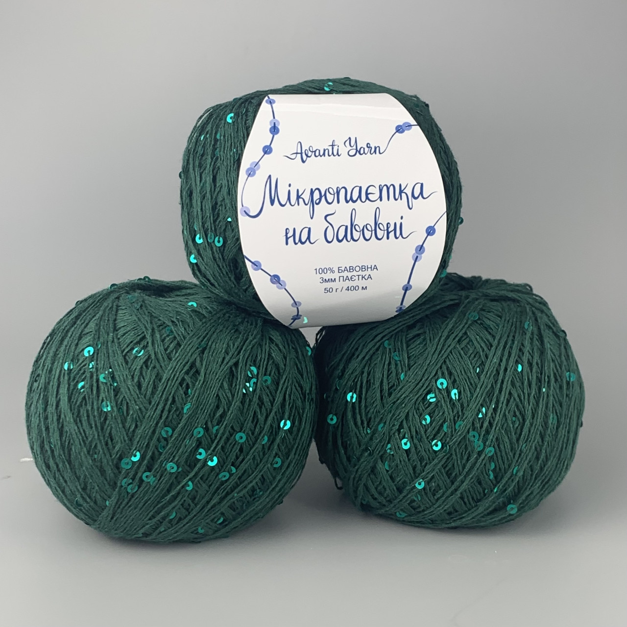 Мікропаєтка на бавовні 81 малахіт, фото 1