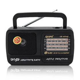 Радіоприймач портативний KIPO-409 для дому та вулиці FM AM TV аналоговий з батарейками та мережею
