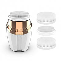 Очисна масажна щітка для обличчя Sonic Facial Cleansing Brush LT-606 з трьома насадками 1000 мА·год