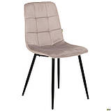 Обідній стілець Cherry м'який вельвет світло-сірий на ніжках, фото 5