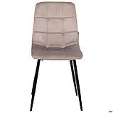 Обідній стілець Cherry м'який вельвет світло-сірий на ніжках, фото 6