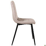 Обідній стілець Cherry м'який вельвет світло-сірий на ніжках, фото 7