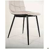 Обідній стілець Cherry м'який вельвет світло-сірий на ніжках, фото 8