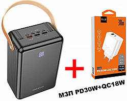 Повербанк BOROFONE 80000mAh  + подарунок МПЗ WUW-C208 30W PD USB-C + USB QC3.0 18W PowerBank