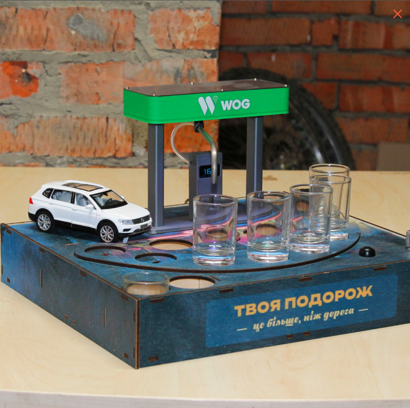 Автоматичний наливатор на 7 чарок АЗС. з Volkswagen Tiguan для кума, брата, чоловіка чи день народження - фото 1 - id-p2524634173