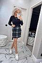 Трендова стильна спідниця, кашемірова жіноча спідниця-міні в клітинку "Альба"- розмір з 42 до 56, фото 5