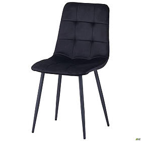 М'який стілець Cherry вельвет чорний на ніжках