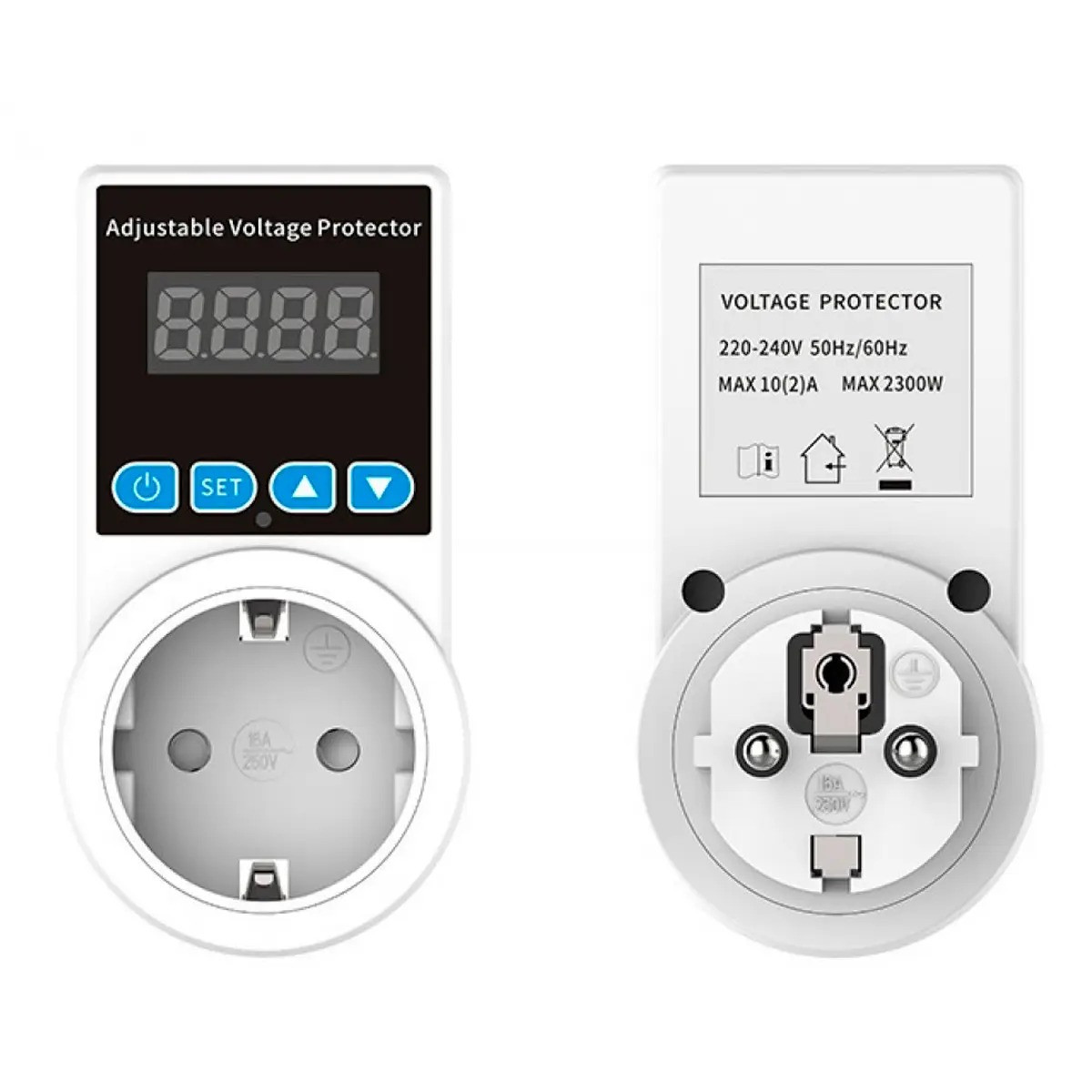 Реле напруги в розетку Voltage protector Білий, захист від перепадів напруги в мережі для холодильника