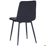 М'який стілець Cherry вельвет чорний на ніжках, фото 6