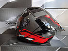 ШОЛОМ GEON 985 BLACK GREY/FLUOR RED - XXL, фото 8