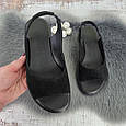 Босоніжки жіночі Sali замшеві чорні на плоскій підошві 4760-2, фото 7