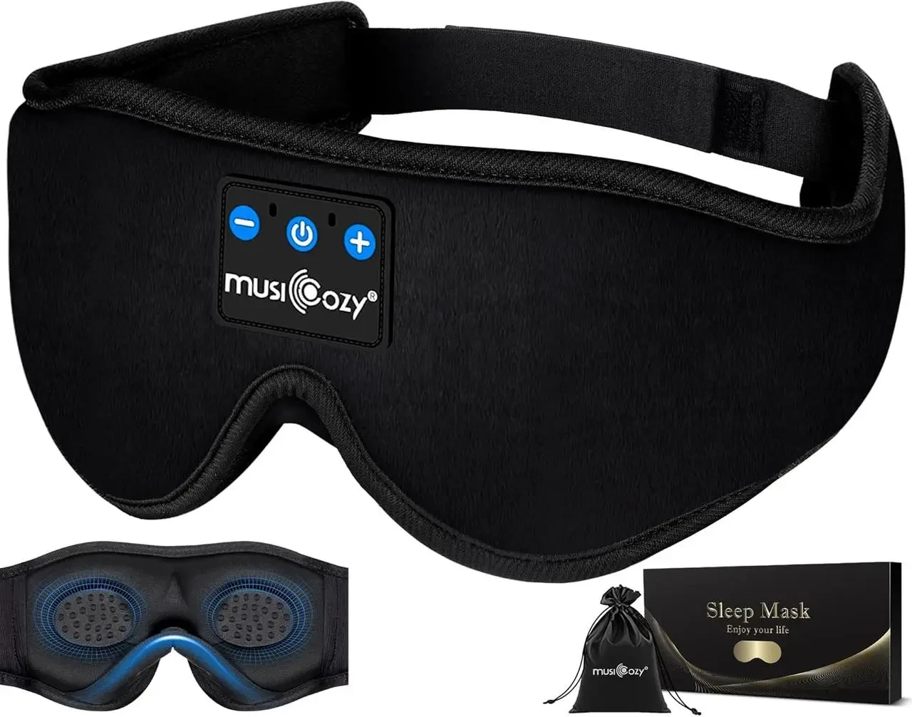 Маска для сна Musicozy 3D Bluetooth Sleep Mask, фото 1