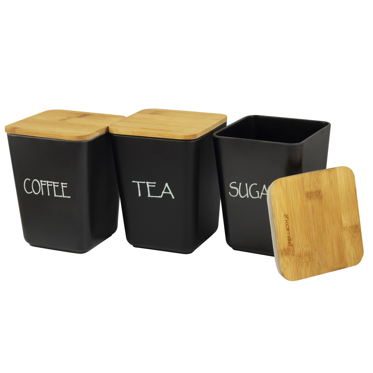 Набір ємностей для зберігання з бамбукового волокна 3 шт. Kamille KM-1134B, фото 1