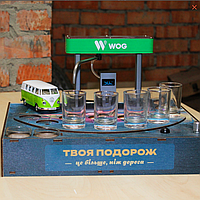 Автоматичний наливатор на 7 чарок АЗС. з Volkswagen Т1 для кума, брата, чоловіка чи день народження
