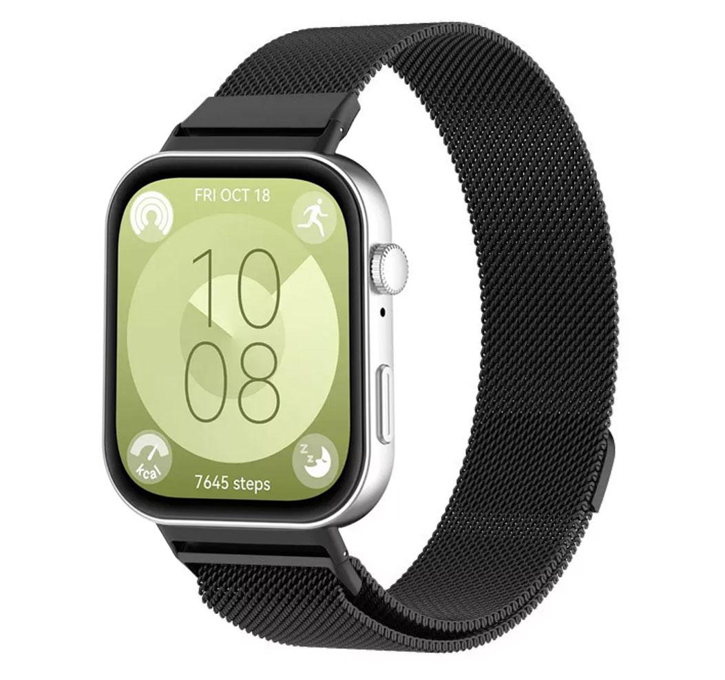 Міланський сітчастий ремінець Primolux для годинника Huawei Watch Fit 3 - Black