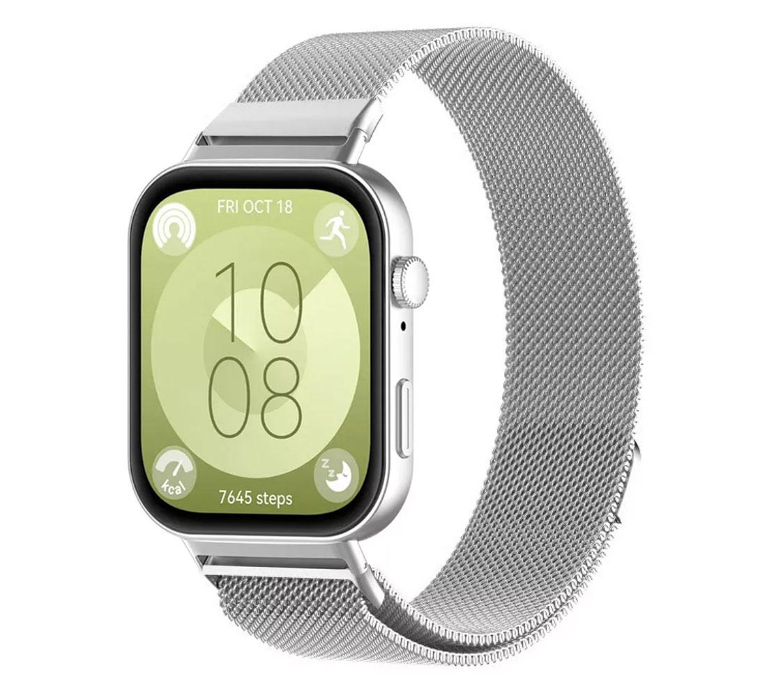 Міланський сітчастий ремінець Primolux для годинника Huawei Watch Fit 3 - Silver