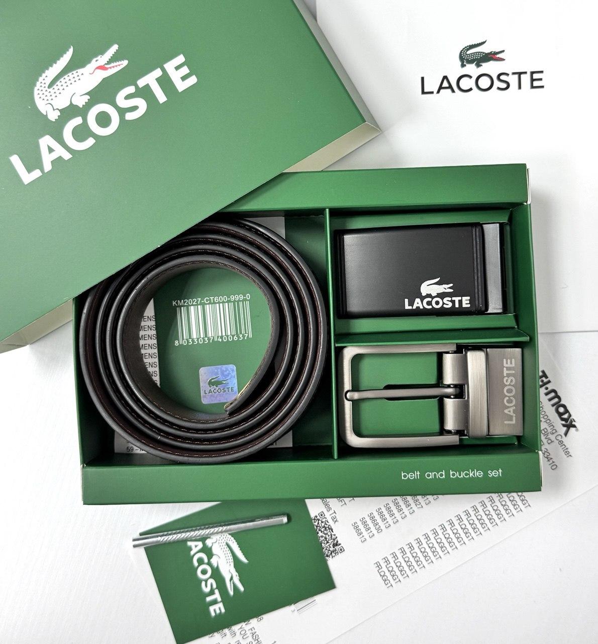 Чоловічий набір, ремінь із двома пряжками Lacoste (988-2), фото 1