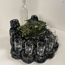 Автоматичний наливатор на 7 чарок ТАНК ПРЕМІУМ. Подарунок для кума, брата, чоловіка чи день народження