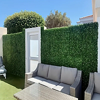 20-панельний штучний самшитовий паркан із зелені, декоративна стіна для балкона та патіо, пластик