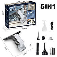 Акумуляторний пилосос з насадками та скребком для миття вікон Cleaner 5in1, фото 8