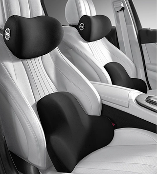 Комплект подушок для автомобіля / Набір подушок для авто з ефектом пам’яті / Подушки для попереку та голови автомобільні