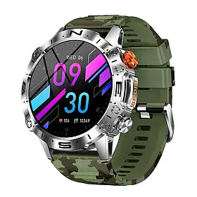 Смарт-годинник чоловічий з металевим браслетом Amoled екран Modfit Combat Silver Army