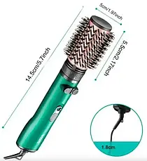 Фен-щітка для сушіння та укладання волосся VGR V-498 1200W Зелений Фен-стайлер із 2 насадками, фото 3