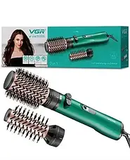 Фен-щітка для сушіння та укладання волосся VGR V-498 1200W Зелений Фен-стайлер із 2 насадками, фото 5