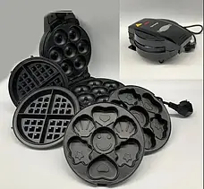 ОЧЕНКА! Вафельниця апарат для пончиків Rainberg RB-2275 3в1 1800 Вт (Немає однієї насадки 2574), фото 5