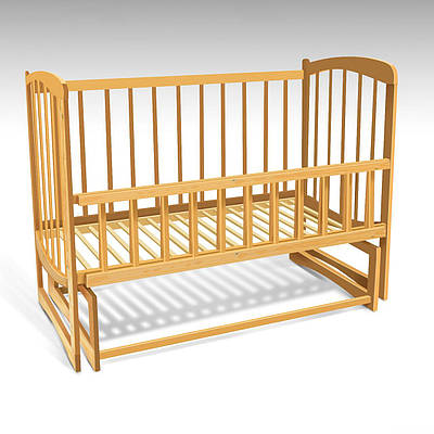 Дитяче дерев'яне ліжечко з вільхи з маятником 3 рівні Надійна екологічна маятникова люлька відкидний бортик