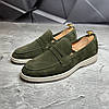 Лофери, туфлі чоловічі оливкові замшеві (натуральна замша) для чоловіків на весну осінь, розміри 40-45, фото 2
