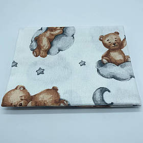 Пелюшка байкова (фланелева) тепла для новонароджених у пологовий будинок 100 х 80 см BST Білий з бежевим