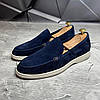 Лофери, туфлі чоловічі сині замшеві (натуральна замша) для чоловіків на весну осінь, розміри 40-45, фото 2