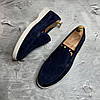 Лофери, туфлі чоловічі сині замшеві (натуральна замша) для чоловіків на весну осінь, розміри 40-45, фото 4