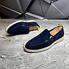 Лофери, туфлі чоловічі сині замшеві (натуральна замша) для чоловіків на весну осінь, розміри 40-45, фото 5