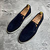 Лофери, туфлі чоловічі сині замшеві (натуральна замша) для чоловіків на весну осінь, розміри 40-45, фото 3